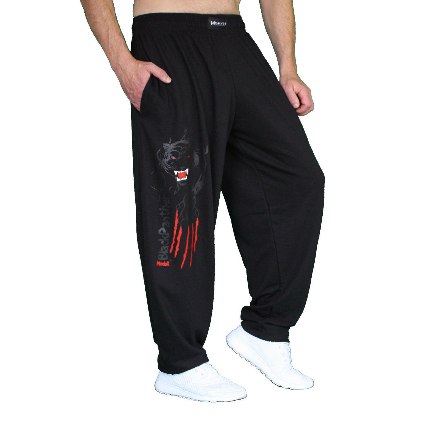 Hose, lang, schwarz, Panther