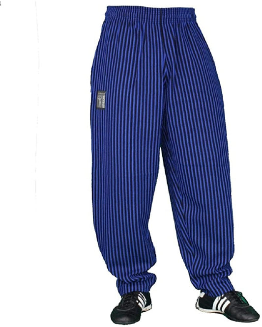 Hose, lang, schwarz blau dünn gestreift