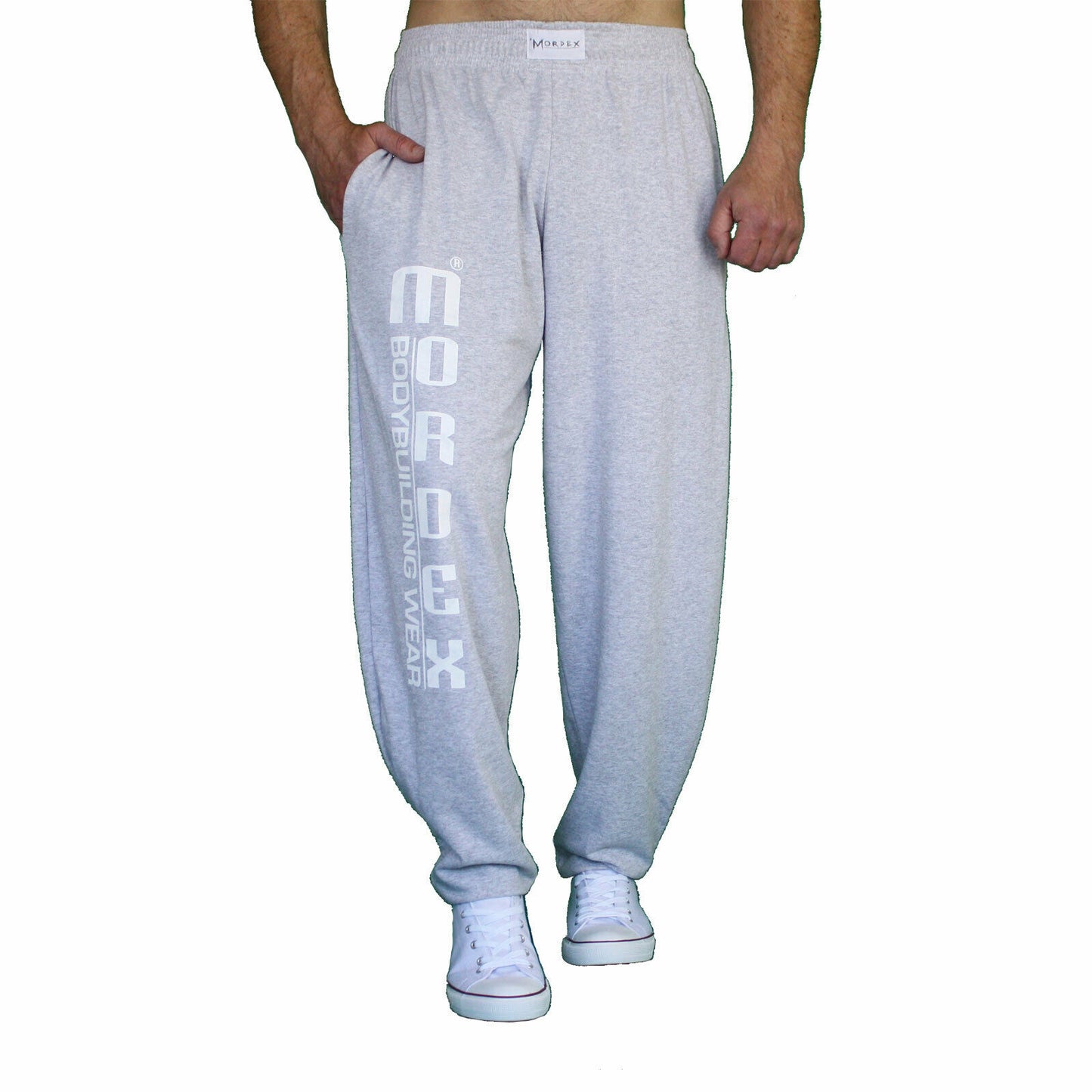 Hose, lang, grau mit Druck BW