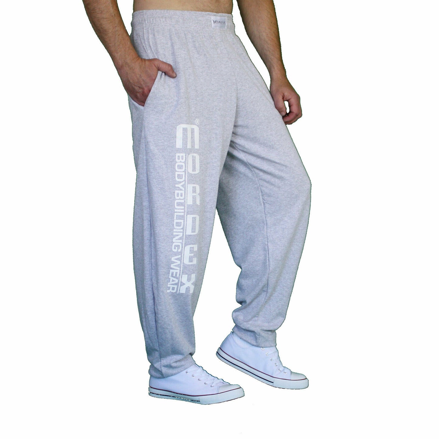 Hose, lang, grau mit Druck BW